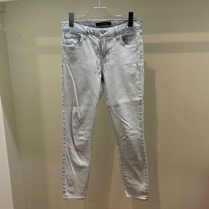 J Brand stripe cropped skinny jeans